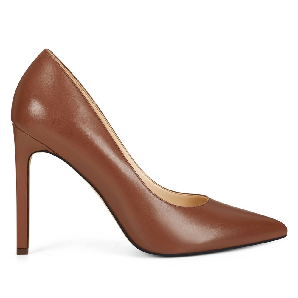 Nine West Tatiana Pointy Toe Pumps Brown Leather